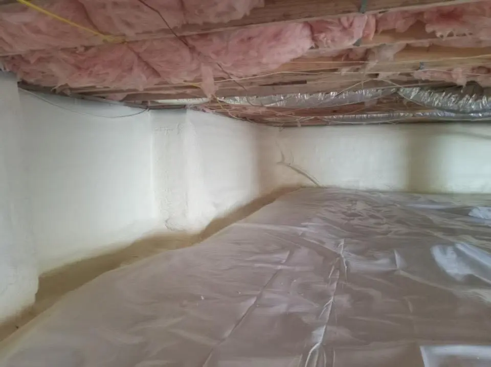 Crawl space encapsulation with closed-cell spray foam for Spray Foam Roofing in Warren